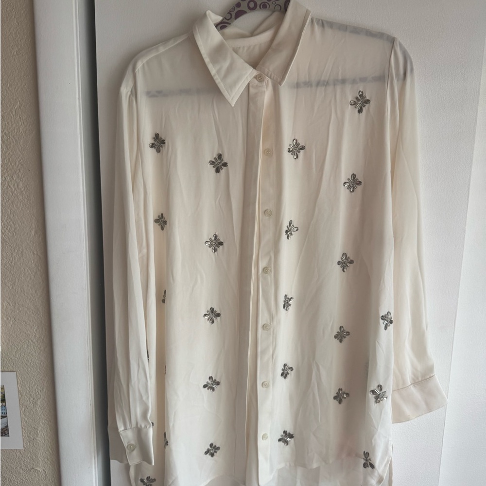 Chico's Cream Button-Up Blouse